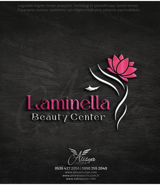 Saç Kesim, Lotus Çiçeği Pembe Renk Logo Tasarımı - Güzellik Merkezi, Estetik, Bakım, Makyaj Kuaför Logo Örneği